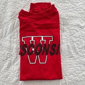 Fruit of the Loom Red Wisconsin Short Sleeve Tee